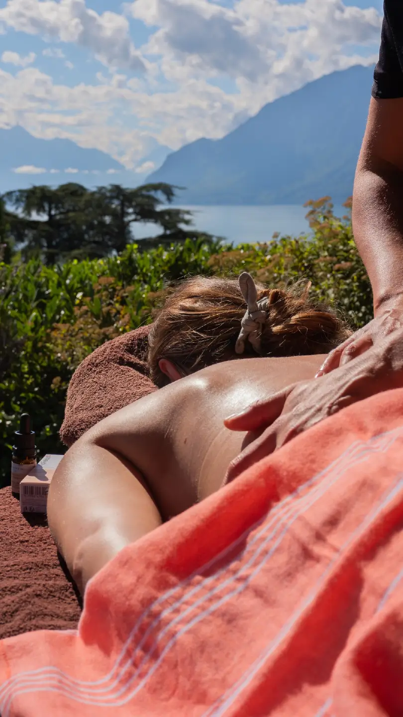 Exterior summer massage with a view